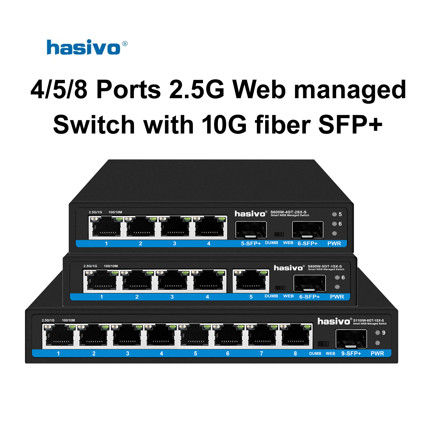Hasivo 2.5G Network Switch 4/5 - Sfp+ 10G Managed Switch 8 Port 评论和价格