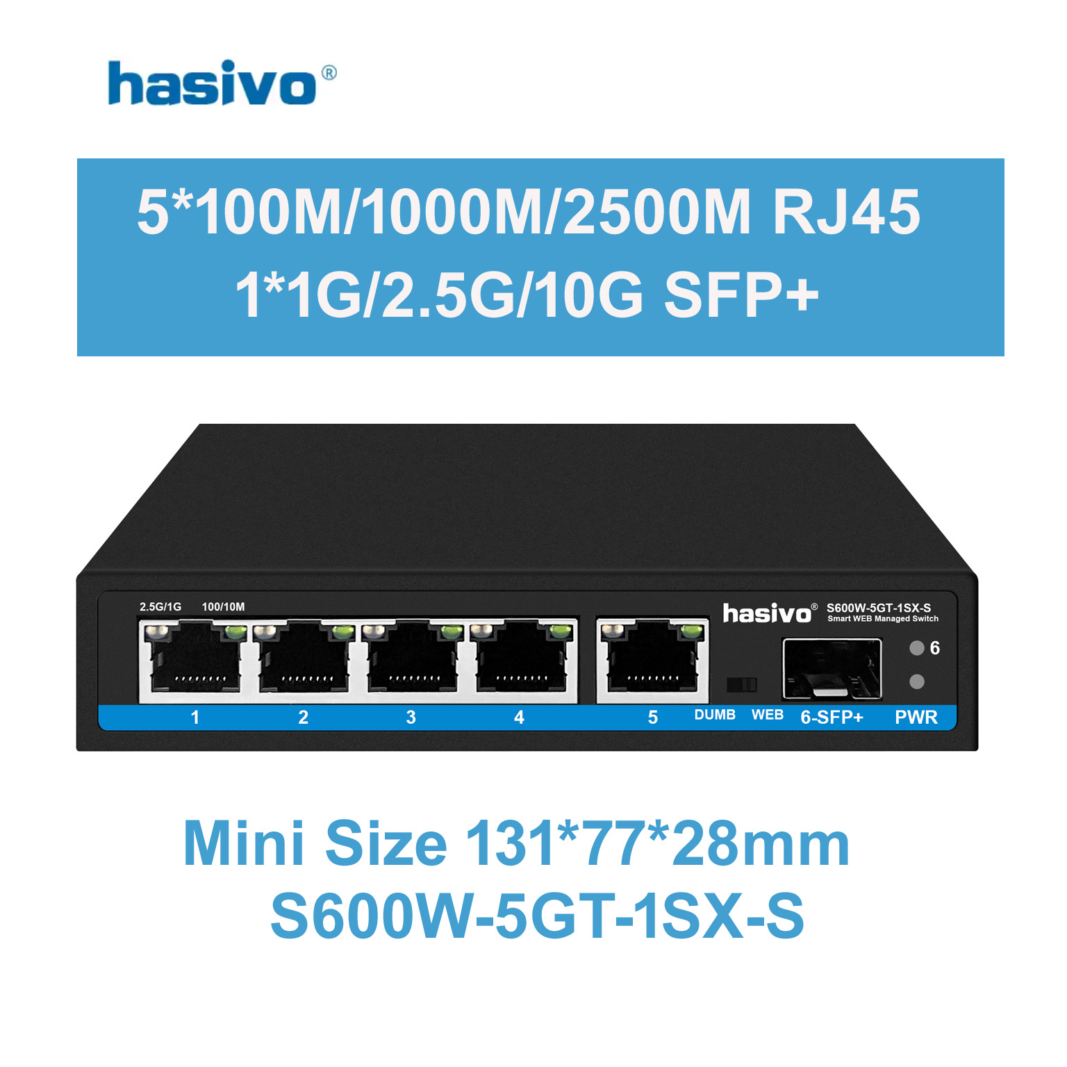 Hasivo 2.5G Network Switch 4/5 - Sfp+ 10G Managed Switch 8 Port 评论和价格