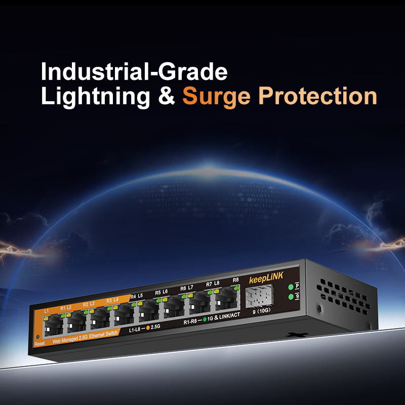 KeepLiNK KP-9000-9XHML-X 2.5Gb - Sfp+ 10G Managed Switch 8 Port 评论和价格