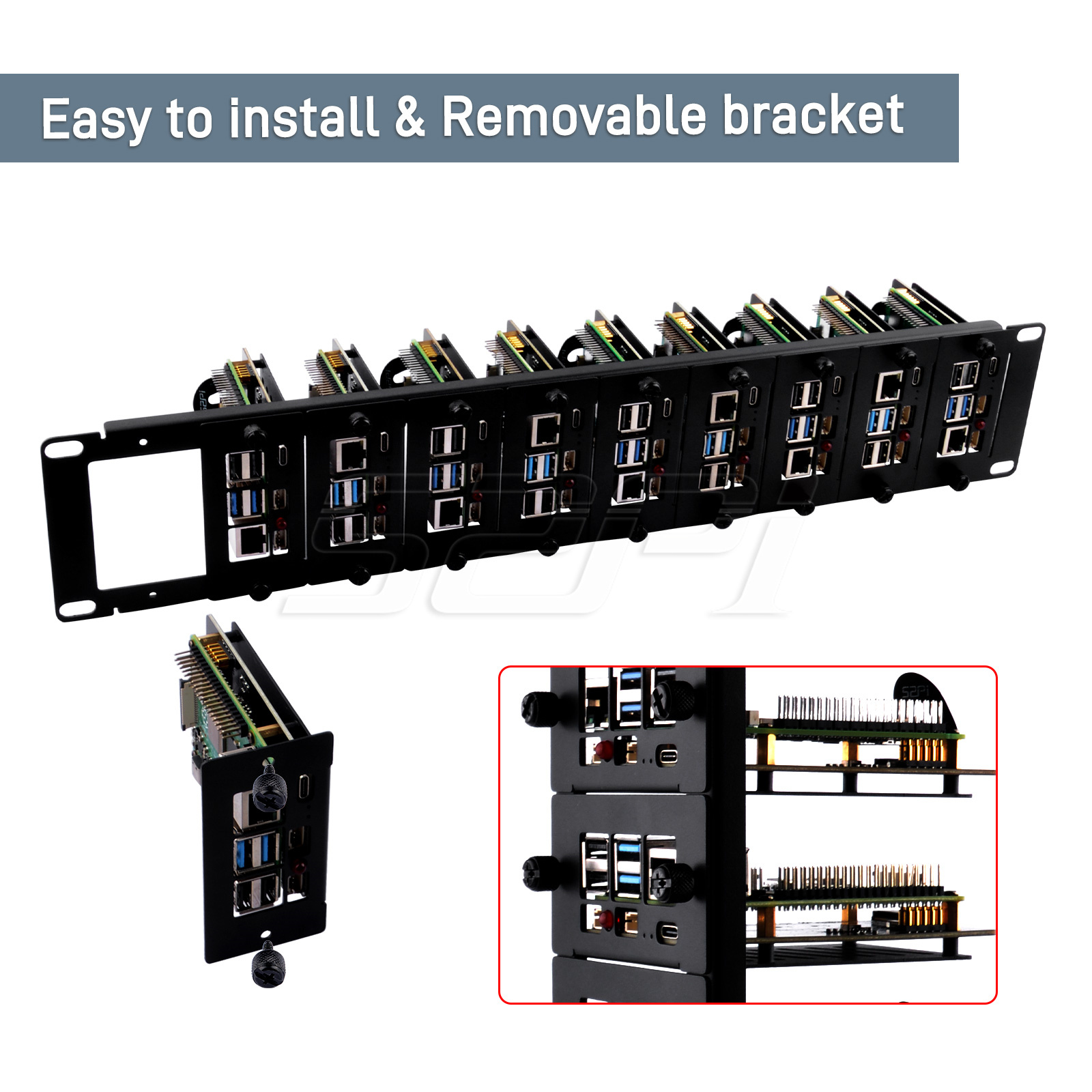 52Pi 2U Rackmount Steel Bracke - Deskpi Super6C 评论和价格